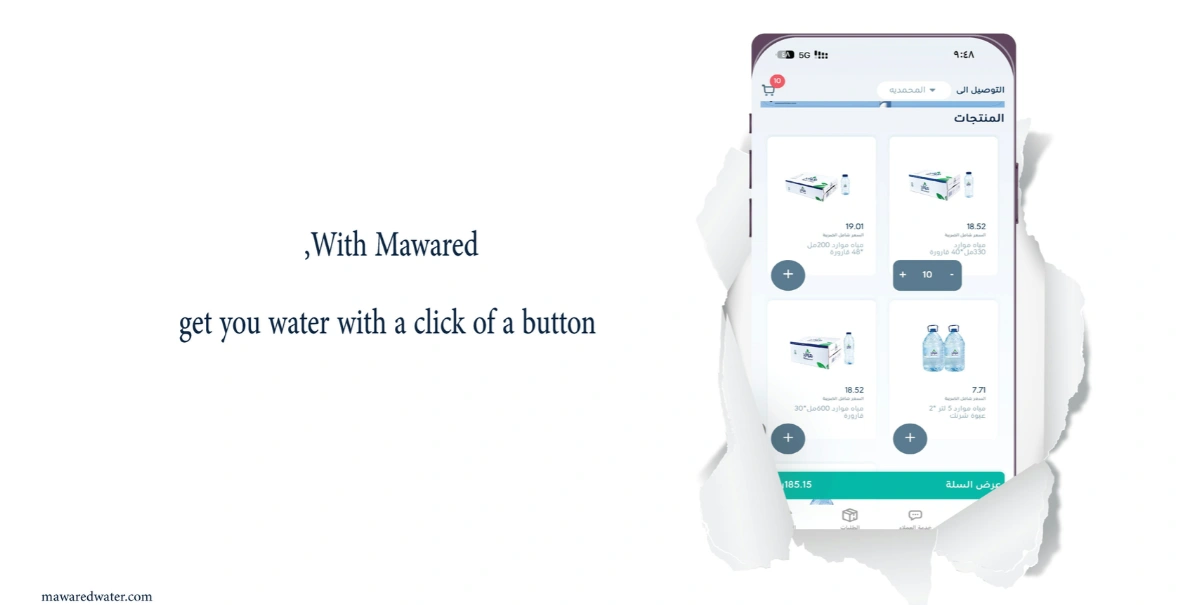Mawared Water code discount coupon banner